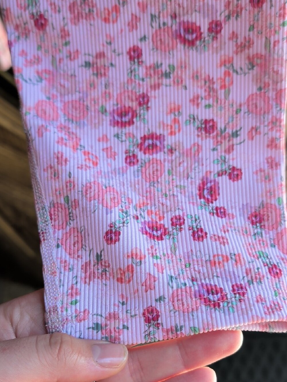 LoveShackFancy Pink Floral Ribbed Leggings - Picture 7 of 10
